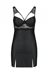 Бэби-долл из эко-кожи и кружева, S/M (чёрный) Passion Loona Chemise - миниатюра 5