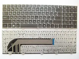 Клавіатура для ноутбуків HP ProBook 4540s, 4545s чорна зі сріблястою рамкою RU/US High