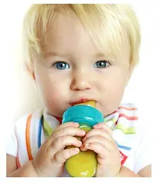Силіконовий ніблер Nuby Easy Squeezy, з захисним ковпачком, блакитний (5577blu) - мініатюра 2