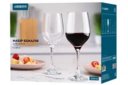 Набір келихів для вина Gloria, 480мл, 6шт, скло, прозорий ARDESTO kuh0014678 - мініатюра 3