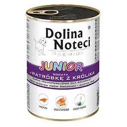 Вологий корм для цуценят Dolina Noteci Premium з печінкою кролика банка 400 г