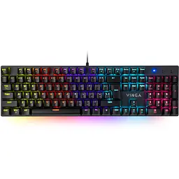 Клавіатура Vinga KBGM-100 LED Blue Switch USB Black (KBGM-100 Black)