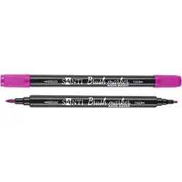 Маркер акварельний Santi Brush Marker SWB-08 фуксія двосторонній 6 шт. (391064)