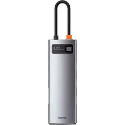 Хаб Baseus Metal GleamSeries8-in-1Type-CHUB Type-C to HDXiaomi* 1+USB3.0*3+PD*1+SD/TF* 1+VGA* 1 WKWG050013 Grey - мініатюра 2