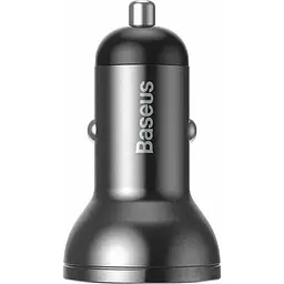 Автомобільний зарядний пристрій Baseus Digital Display Dual USB 4.8A 24W CCBX-0G Black - мініатюра 4