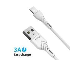 Кабель Grand-X USB-type C PC-03W 3A, 1m, CU, Fast Сharge, White, BOX - мініатюра 2