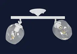 Люстра стельова Levistella 756XPR0231F-2 WH+CL, E27, 2 лампи, білий+прозорий, сучасний стиль для дому - мініатюра 2