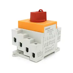 Поворотний вимикач під DIN, 1000V, 16A, 2P, Grey - мініатюра 2