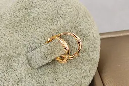 Сережки кільця Хuping Jewelry кручена нитка 1.4 см золотисті - мініатюра 3