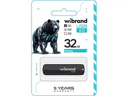 Флешка Wibrand 32 GB Grizzly Black USB 2.0 (WI2.0/GR32P3B) - мініатюра 2