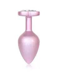 Анальна пробка - Jewellery Pearl Pink Heart Plug Clear M - мініатюра 4