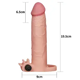 Насадка на пеніс Lovetoy Pleasure X-Tender Flesh Add 3" 19.5 см тілесний - мініатюра 3