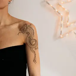 Тату тимчасове в наборі Червоний дракон Tattooshka LB-181 Різнокольоровий shop (4825800010556) - мініатюра 2