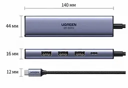 USB-C хаб UGREEN CM478 док-станція 5 в 1 HDMI 2.1 до 8K 60 Гц і 4K 240 Гц також 2K 240/144 Гц та 1080p 240 Гц 3 USB-A 2.0 вхід USB-C PD 3.0 до 100 Вт наскрізне заряджання для HDMI потрібен USB-C з DisplayPort Alt Mode режими потребують підтримки пристроєм кабелем і дисплеєм Plug and Play без драйвера хаба динамічний HDR Dolby Atmos колір 12 біт вбудований кабель в обплетенні близько 20 см космічний сірий (55611) - мініатюра 4