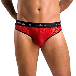 Чоловічі напівпрозорі труси Passion 031 SLIP MIKE L/XL Red, під леопард - мініатюра 1