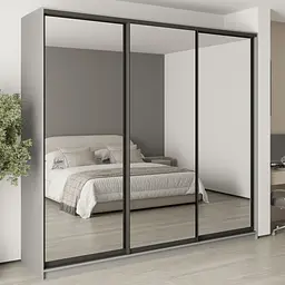 Шафа-купе тридверна MebelStar Уні BG 3 Дзеркала 260x45x240 см Сіра мишка (MBS-7882)