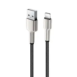 Дата кабель USB 2.0 AM to Lightning 1.0m head metal black ColorWay (CW-CBUL046-BK) - мініатюра 4
