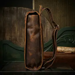 Рюкзак шкіряний дорожній 14796 Vintage коричневий - мініатюра 4