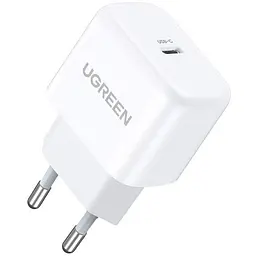 Адаптер зарядний блок живлення Ugreen CD241 Mini Type-C 20W PD білий