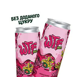 Упаковка безалкогольного напою Лимонад Малина WTF Без доданого цукру, 330 мл × 20 шт. - мініатюра 2