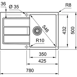 Кухонна мийка Franke Sirius 2 тектонайт, прямокут., з крилом, 780х500х200мм, чаша - 1, врізна, бежевий - мініатюра 3