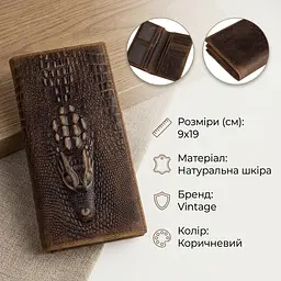 Купюрник чоловічий 14381 шкіряний Vintage коричневий - мініатюра 2