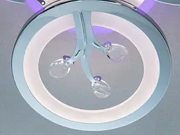 Стельова LED люстра 3 кільця хром 50 Вт пульт 9 м² - мініатюра 4