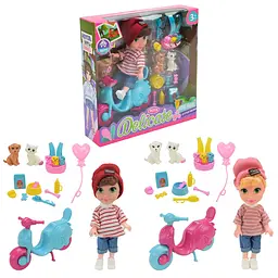 Ігрова лялька з мопедом та фігурками собак Delicate (583-19) в асортименті
