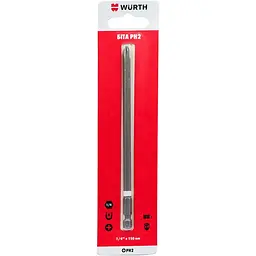Біта для шурупів Wurth PH2, 1/4IN, L150 мм, 1 шт. в блістері (1614100201901)