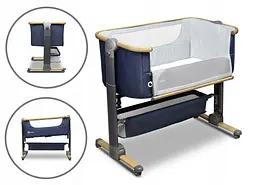 Дитяче ліжечко 3 в 1 Lionelo Timon BLUE NAVY + матрац - мініатюра 7
