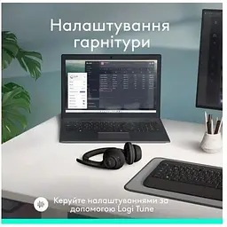 Гарнітура бездротова накладна Logitech Zone 300 Wireless (981-001407) чорна 981-001407 - мініатюра 8