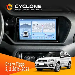 Штатна магнітола Chery Tiggo 2, 3 2016-2021 Cyclone C9-012 4x64, DSP, 4G Cyclone (НФ-00008585)
