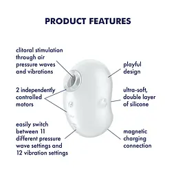 Вакуумний кліторальний стимулятор із вібрацією Satisfyer Cutie Ghost White Satisfyer SX0573 99366 - мініатюра 5