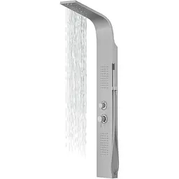 Душова панель Corsan Alto silver LED з термостатом A017TSLLED, Сірий
