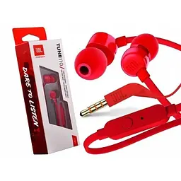 Навушники JBL T110 Tune дротова гарнітура червона JBLT110RED - мініатюра 3