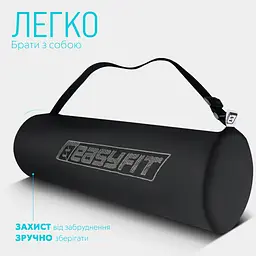 Килимок для йоги та фітнесу EasyFit TPE+TC 6 мм двошаровий + Чохол синій-жовтий - мініатюра 6