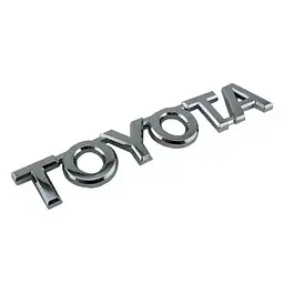 Емблема напис Toyota Хром 75х12 мм Пластик на скотчі (значок шильдик значок) (Завод)
