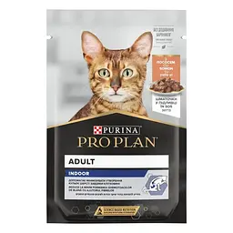 Влажный корм для котов Purina Pro Plan Adult Indoor кусочки лосося в подливе 85 г 12514485