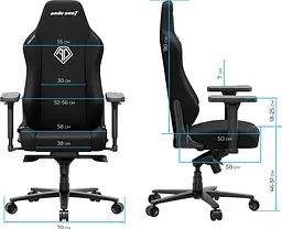 Крісло ігрове Anda Seat Phantom 3 XL Black Fabric (AD18XL-52-B-F-B01) - мініатюра 6