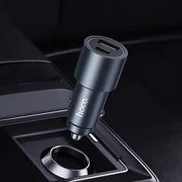 Автомобільний зарядний пристрій HOCO Z60 Bloom 48W dual-port PD30W+QC3.0 multi-protocol car charger чорний - мініатюра 5