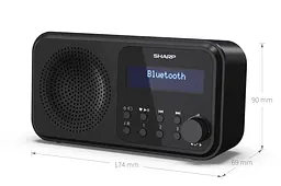 Радіоприймач портативний Sharp DRP420BK Black DAB+, FM, Bluetooth, батарейки, мережа - мініатюра 7
