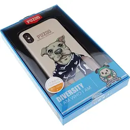 Чохол-накладка PUZOO TPU Glossy Shiny Powder Art dog iPhone X Brown Aboo - мініатюра 2