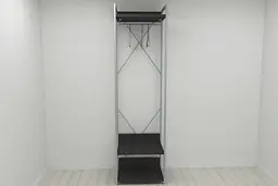 Шафа Гардероб Уні секція 1 серії Конект Ferrum-decor 220x60x50см Сірий метал ДСП Венге Магія 32 мм (FRD-104504) - мініатюра 2