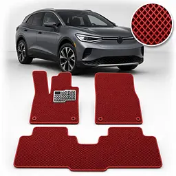 Килимки в салон EVA для Volkswagen ID.4 2020- (Металевий підп'ятник) Червоні 3 шт