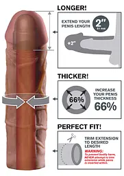 Насадка на пеніс Pipedream FX Mega 2 Inch Extension 20 см коричневий - мініатюра 5