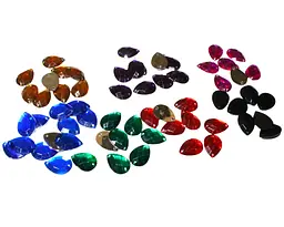 Камені пришивні крапелька 12х17 мм 30 шт блакитні - мініатюра 2