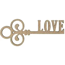 Заготовка Rosa Talent Ключик Love 3 ДВП 10х4 см 4 шт
