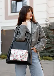 Сумка жіноча Sambag HOBO BLISS Чорна 34 х 31 х 12 см (53453713) - мініатюра 2
