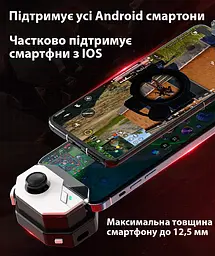 Джойстик для телефону Memo MB02 ігровий контролер тригер Black White (18533) - мініатюра 5