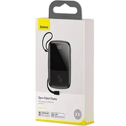 Портативна батарея Powerbank Baseus Q-Pow Digital Display With Lightning Cable 10000 mAh PPQD-B01 Black - мініатюра 5